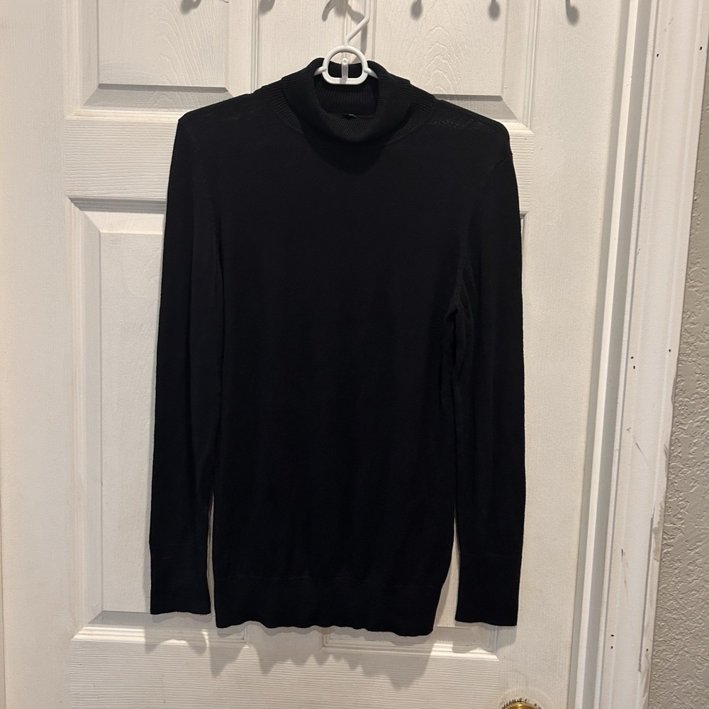HEMA Womens Black Turtleneck Sweater Size L Viscose Blend Long Sleeve Knit Top